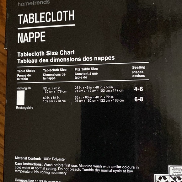 Hometrends striped tablecloth. - Picture 2 of 4